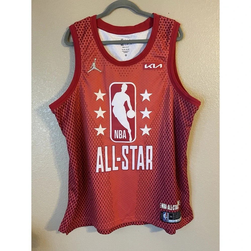 Men's 56 NBA All Star‎ Edition Luka Dončić Jordan 75th Anniversary Jersey Red
